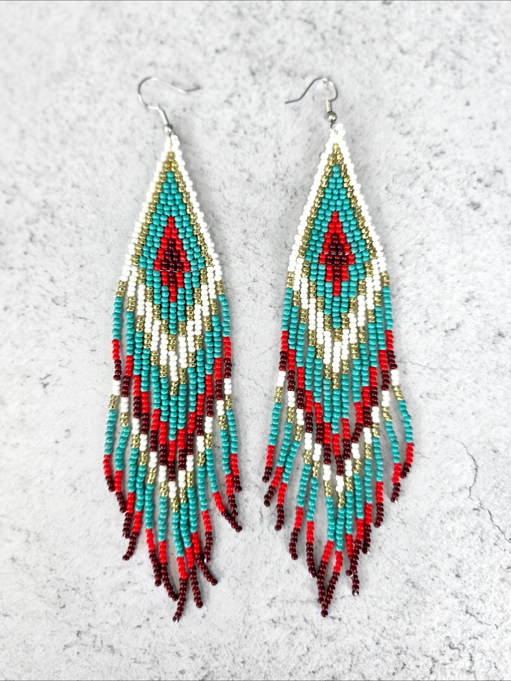 Handmade Vida Fringe Boho Beaded Earrings Bohemian Jewelry Retro Y2K Boheme